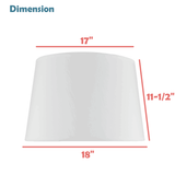 # 38901-2,Hardback Empire Transitional Collapsible Spider Lamp Shade/Dark Grey Linen Fabric,17"Top x 18"Bottom x 11-1/2"Slant,Set of 2