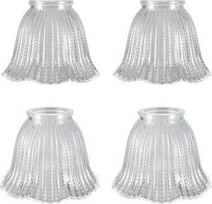 # 23164-4 Transitional Clear Beaded Ceiling Fan Replacement Glass Shade, 2-1/4" Fitter, 4-3/4" Diameter x 3-3/4" Height, 4 Pack
