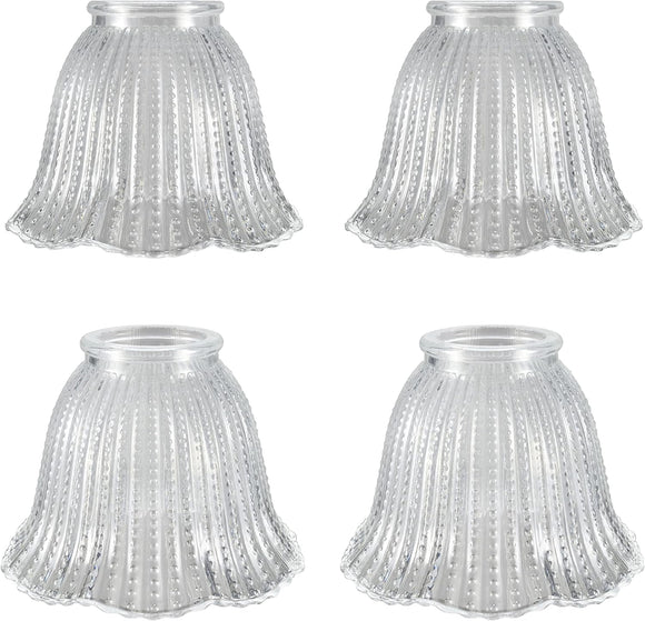 # 23164-4 Transitional Clear Beaded Ceiling Fan Replacement Glass Shade, 2-1/4