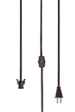 # 21008-31 Candelabra Base Snap-In Socket Kit with Black Phenolic Socket and 6 feet of Brown Cord and On/Off Rotary Switch