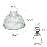 # 23019-4 Transitional Style Replacement Bell Shaped Clear Pebbled Glass Shade, 2 1/2" Fitter Size, 3 5/8" high x 6 3/4" diameter, 4 Pack
