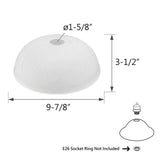 # 23120-11, Frosted Transitional Replacement Glass Shade for Medium Base Socket Torchiere Lamp, Swag Lamp, Pendant, 1 Light Wall Sconce & Island Fixture, 9-7/8" Diameter x 3-1/2" Height