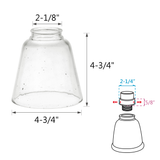 # 23174-60-4, Transitional Clear Seeded Ceiling Fan Replacement Glass Shade, 2-1/8" Fitter, Size: 4-3/4" D x 4-3/4" H, 4Pcs/Pack