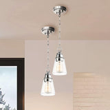 # 23654-60-X, Clear swirl Glass Shade For Lighting Fixture. Size:3-7/8"D x 6-1/2"H,Center Hole:43mm - Sold in 1 / 2 / 3 & 4 Pack.