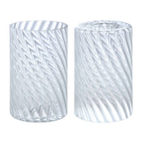 # 23654-60-X, Clear swirl Glass Shade For Lighting Fixture. Size:3-7/8"D x 6-1/2"H,Center Hole:43mm - Sold in 1 / 2 / 3 & 4 Pack.