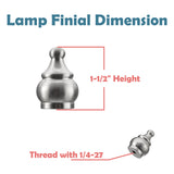 # 24017-21, 1 Pack Steel Lamp Finial in Brushed Nickel Finish, 1 1/2" Tall