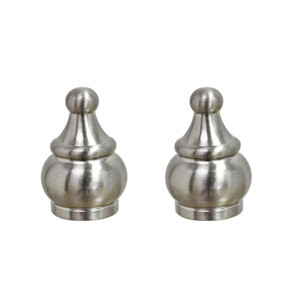 # 24017-22, 2 Pack Steel Lamp Finial in Brushed Nickel Finish, 1 1/2