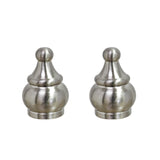# 24017-22, 2 Pack Steel Lamp Finial in Brushed Nickel Finish, 1 1/2" Tall