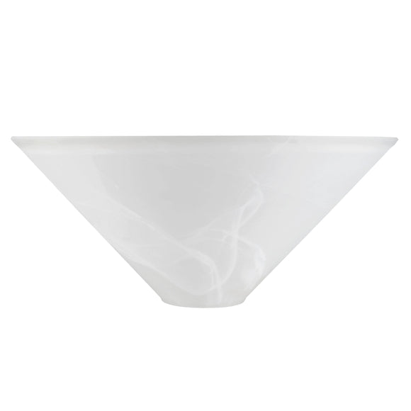 # 25301-64-1, Alabaster Glass Shade for Medium Base Socket Torchiere Lamp, Swag Lamp, Pendant, Island Fixture, 12-7/8