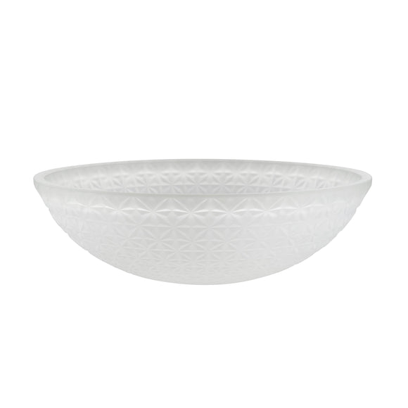 # 25304-76-1, Frosted Glass Shade w/Diamond Pattern for Medium Base Socket Torchiere Lamp, Swag Lamp and Pendant, 11-3/4