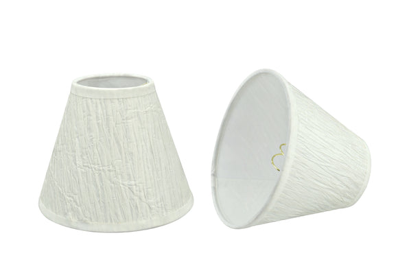 # 32114-X Small Hardback Empire Shape Chandelier Clip-On Lamp Shade Set of 2, 5, 6,and 9, Transitional Design in Off White, 6