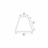 # 32117-X Small Hardback Empire Shape Chandelier Clip-On Lamp Shade Set, Transitional Design in Dark Brown, 6" bottom width (3" x 6" x 5")