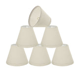 # 32118-X Small Hardback Empire Shape Chandelier Clip-On Lamp Shade Set of 2, 5, 6,and 9, Transitional Design in Off White, 6" bottom width (3" x 6" x 5")
