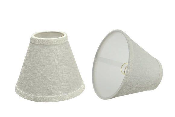 # 32119-X Small Hardback Empire Shape Chandelier Clip-On Lamp Shade Set of 2, 5, 6,and 9, Transitional Design in Off White, 6