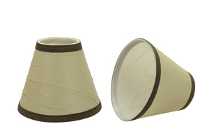 # 32121-X Small Hardback Empire Shape Chandelier Clip-On Lamp Shade Set of 2, 5, 6,and 9, Transitional Design in Beige, 6" bottom width (3" x 6" x 5")