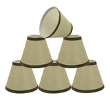 # 32121-X Small Hardback Empire Shape Chandelier Clip-On Lamp Shade Set of 2, 5, 6,and 9, Transitional Design in Beige, 6" bottom width (3" x 6" x 5")