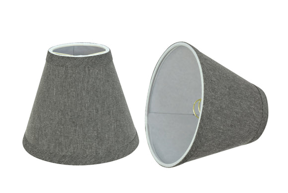 # 32122-X Small Hardback Empire Shape Chandelier Clip-On Lamp Shade Set of 2, 5, 6,and 9, Transitional Design in Grey, 6