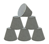 # 32122-X Small Hardback Empire Shape Chandelier Clip-On Lamp Shade Set of 2, 5, 6,and 9, Transitional Design in Grey, 6" bottom width (3" x 6" x 5")