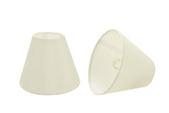 # 32123-X Small Hardback Empire Shape Chandelier Clip-On Lamp Shade Set of 2, 5, 6, and 9, Transitional Design in Ivory, 6