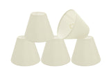 # 32123-X Small Hardback Empire Shape Chandelier Clip-On Lamp Shade Set of 2, 5, 6, and 9, Transitional Design in Ivory, 6" bottom width (3" x 6" x 5")