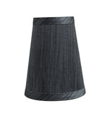 # 32651-X Small Hardback Empire Shape Chandelier Clip-On Lamp Shade Set of 2, 5, 6,and 9, Transitional Design in Grey & Black, 4" bottom width (2 1/2" x 4" x 5")