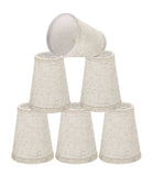 # 32656-X Small Hardback Empire Shape Chandelier Clip-On Lamp Shade Set of 2, 5, 6,and 9, Transitional Design in Flaxen, 4" bottom width (2 1/2" x 4" x 5" )