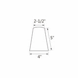 # 32657-X Hardback Empire ClipOn Lamp Shade Grey 2 1/2"x4"x5"