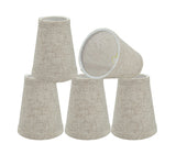 # 32658-X Small Bell Shape Chandelier Clip-On Lamp Shade Set of 2, 5, 6, and 9, Transitional Design in Beige, 4" bottom width (2 1/2" x 4" x 5" )