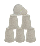 # 32658-X Small Bell Shape Chandelier Clip-On Lamp Shade Set of 2, 5, 6, and 9, Transitional Design in Beige, 4" bottom width (2 1/2" x 4" x 5" )
