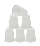 # 32662-X Small Hardback Empire Shape Chandelier Clip-On Lamp Shade Set of 2, 5, 6, and 9, Transitional Design in White, 4" bottom width (2 1/2" x 4" x 5" )