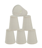 # 32663-X Small Hardback Empire Shape Chandelier Clip-On Lamp Shade Set of 2, 5, 6, and 9, Transitional Design in Off-White, 4" bottom width (2 1/2" x 4" x 5" )