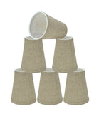 # 32665-X Small Hardback Empire Shape Chandelier Clip-On Lamp Shade Set of 2, 5, 6, and 9, Transitional Design in Beige, 4" bottom width (2 1/2" x 4" x 5" )