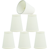 # 32667-X Small Hardback Empire Shape Chandelier Clip-On Lamp Shade Set of 2, 5, 6, and 9, Transitional Design in Off-White, 4" bottom width (2 1/2" x 4" x 5" )