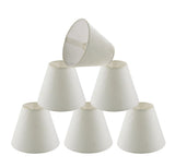 # 32672-X Small Hardback Empire Shape Chandelier Clip-On Lamp Shade Set of 2, 5, 6, and 9, Transitional Design in Off White, 6" bottom width (3" x 6" x 5")