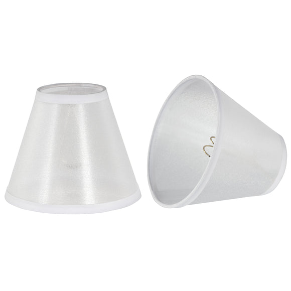 # 32673-X Small Hardback Empire Shape Chandelier Clip-On Lamp Shade Set of 2, 5, 6, and 9, Transitional Design in White Organza, 6