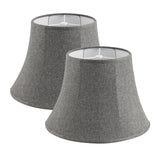 # 38009-2,Handsewn Bell Traditional Collapsible Spider Shade/Dark Grey Linen Fabric,9"Top x 15"Bottom x 11"Slant,Set of 2