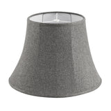 # 38009,Handsewn Bell Traditional Collapsible Spider Shade/Dark Grey Linen Fabric,9"Top x 15"Bottom x 11"Slant