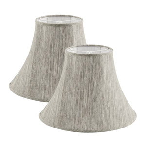 # 38010-2,Handsewn Bell Traditional Collapsible Spider Shade in Light Grey Linen Fabric, 8" Top x 17" Bottom x 13" Slant,Set of 2