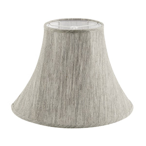 # 38010,Handsewn Bell Traditional Collapsible Spider Shade in Light Grey Linen Fabric, 8" Top x 17" Bottom x 13" Slant