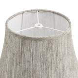 # 38010-2,Handsewn Bell Traditional Collapsible Spider Shade in Light Grey Linen Fabric, 8" Top x 17" Bottom x 13" Slant,Set of 2