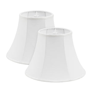 # 38012-2,Handsewn Bell Traditional Collapsible Spider Shade/Off-White Linen Fabric,7"Top x 13"Bottom x 9.5"Slant,Set of 2