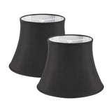 # 38017-2,Handsewn Bell Traditional Collapsible Spider Shade/Black Faux Silk Fabric,9"Top x 15"Bottom x 11"Slant,Set of 2