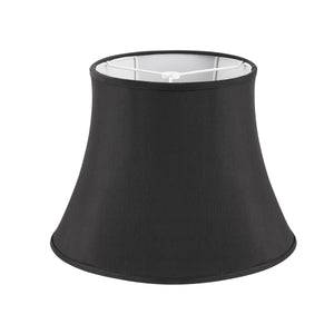 # 38017,Handsewn Bell Traditional Collapsible Spider Shade/Black Faux Silk Fabric,9"Top x 15"Bottom x 11"Slant