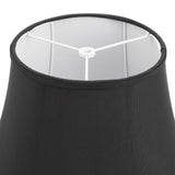 # 38017,Handsewn Bell Traditional Collapsible Spider Shade/Black Faux Silk Fabric,9"Top x 15"Bottom x 11"Slant