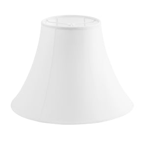 # 38018,Handsewn Bell Traditional Collapsible Spider Shade/White Faux Silk Fabric,8"Top x 17"Bottom x 13"Slant