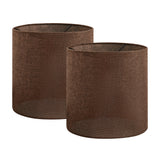# 38306-2,Handmade Pendent/Lantern style Contemporary Collapsible UNO Lamp Shade/Brown Linen Texture Fabric 12"Top x 12"Bottom x 12"High,Set of 2