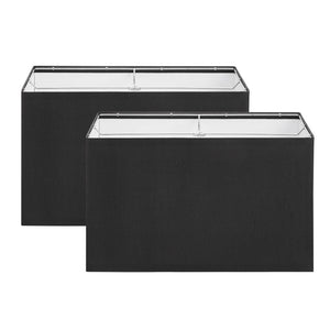 # 38753-2,Contemporary Design Collapsible Rectangular Spider Lamp Shade/Black Burlp Fabric,(17+11)"Top x (17+11)"Bottom x 10"Height,Set of 2