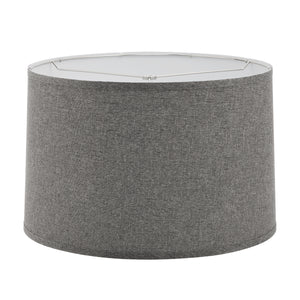 # 38901,Hardback Empire Transitional Collapsible Spider Lamp Shade/Dark Grey Linen Fabric,17"Top x 18"Bottom x 11-1/2"Slant
