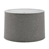 # 38901,Hardback Empire Transitional Collapsible Spider Lamp Shade/Dark Grey Linen Fabric,17"Top x 18"Bottom x 11-1/2"Slant