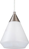 #  61174-09-1 Adjustable 1 Light Indoor Pendant,Brush Nickel Finish/Opal Glass,6-3/4"W x 8-1/4"H